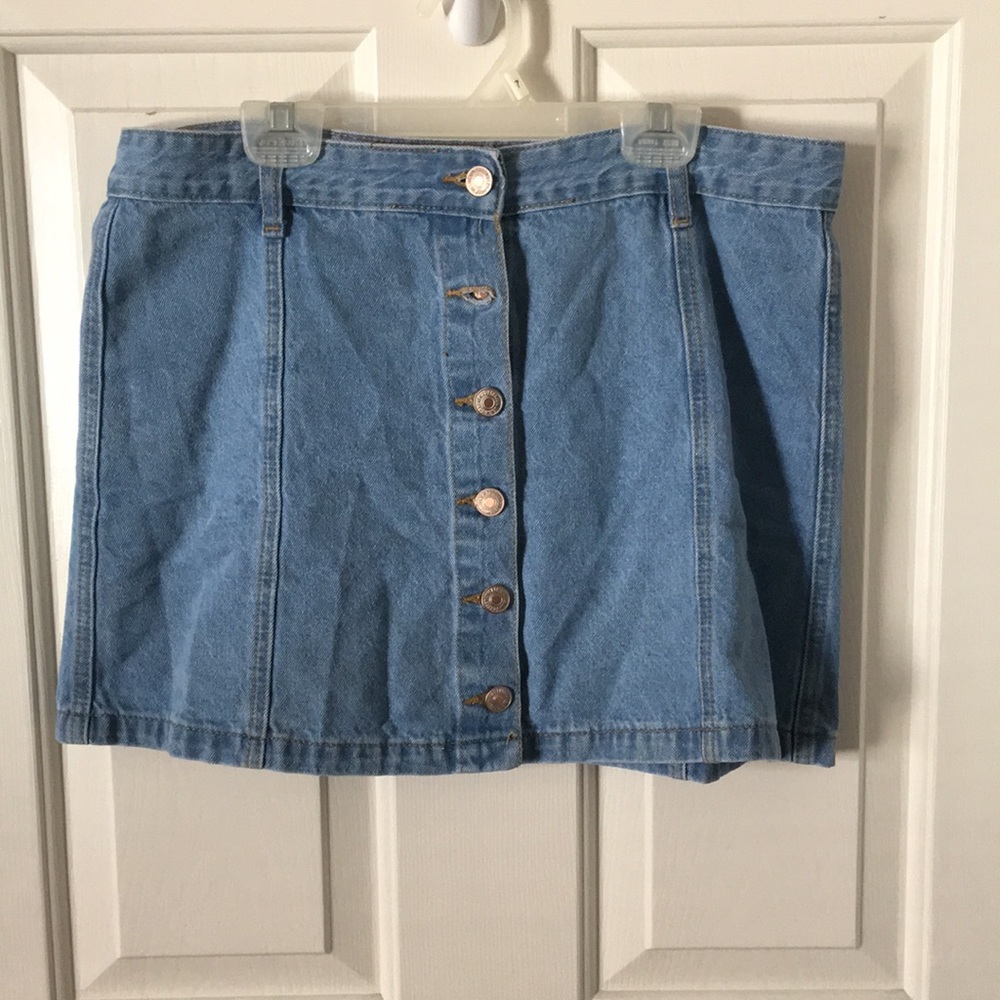 Blue Jean Button Skirt